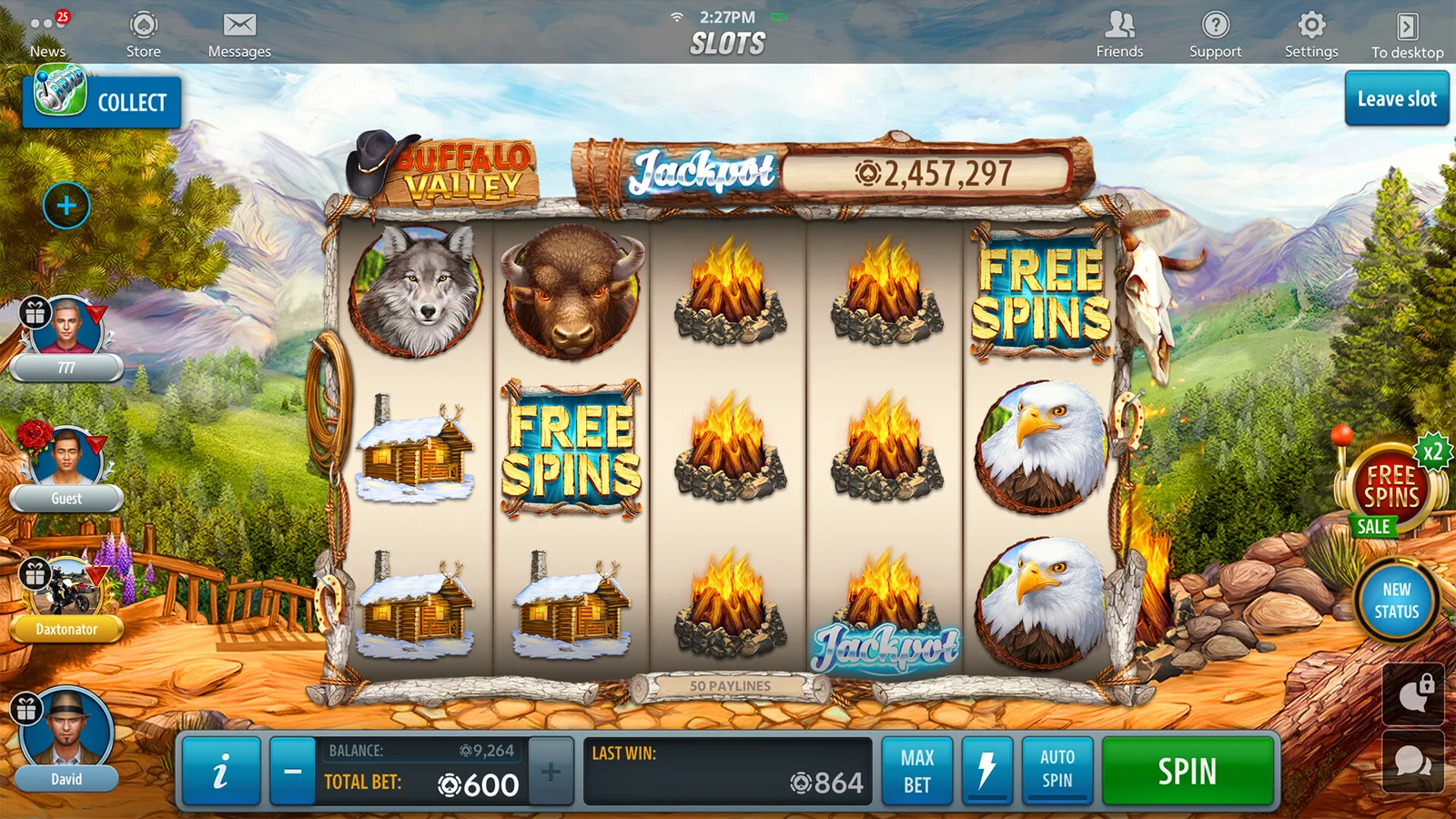 Tampilan permainan slot ROGTOTO dengan reel dan simbol berwarna