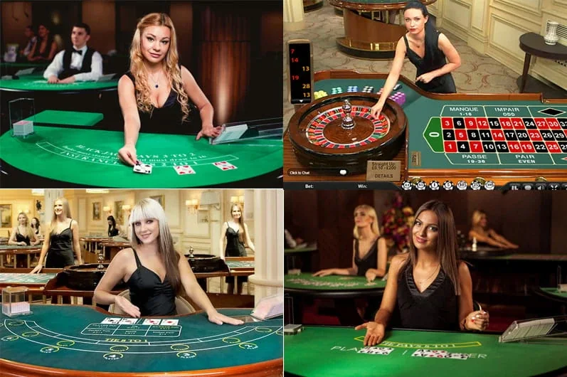 Antarmuka meja kasino live dengan dealer