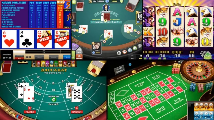 Nuansa meja permainan kasino di lobi ROGTOTO